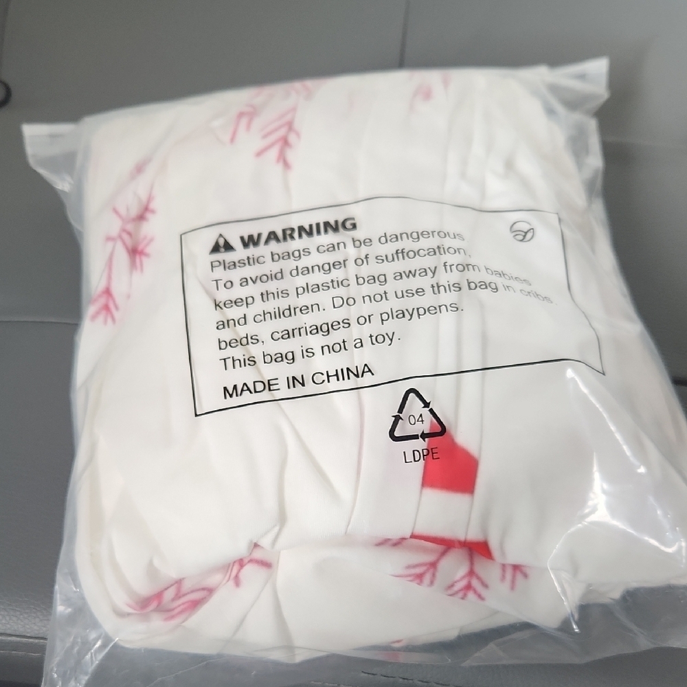 White and Red Patterned Garment